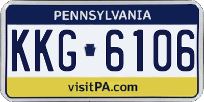 PA license plate KKG6106