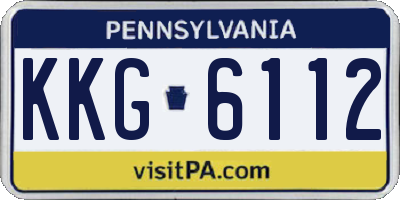 PA license plate KKG6112