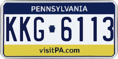 PA license plate KKG6113
