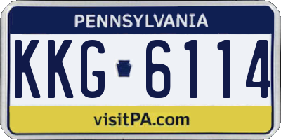 PA license plate KKG6114