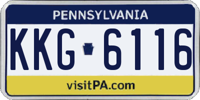 PA license plate KKG6116