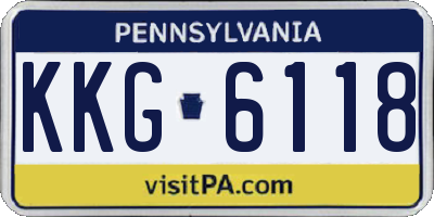 PA license plate KKG6118