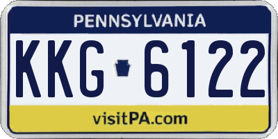 PA license plate KKG6122