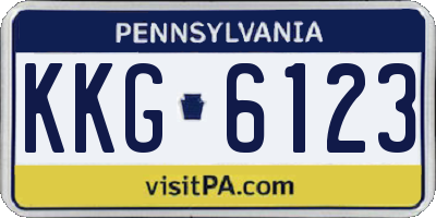PA license plate KKG6123