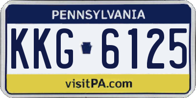 PA license plate KKG6125