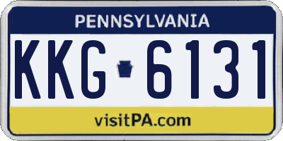 PA license plate KKG6131