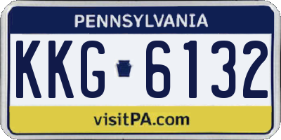 PA license plate KKG6132