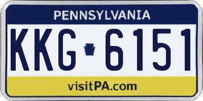 PA license plate KKG6151
