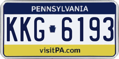 PA license plate KKG6193