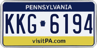 PA license plate KKG6194