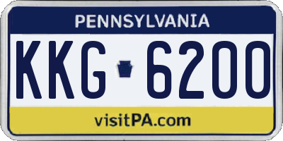 PA license plate KKG6200