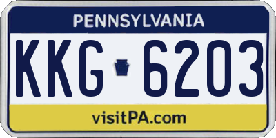 PA license plate KKG6203