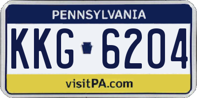 PA license plate KKG6204