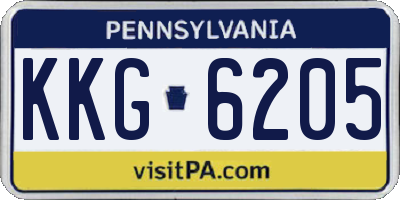PA license plate KKG6205
