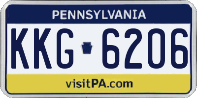 PA license plate KKG6206