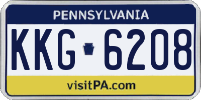 PA license plate KKG6208