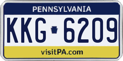 PA license plate KKG6209