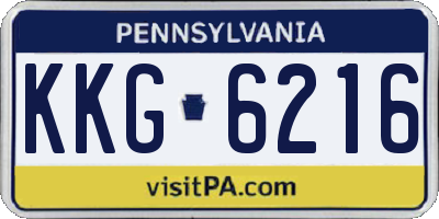PA license plate KKG6216