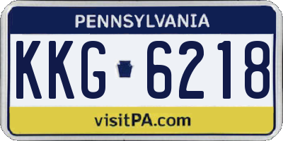 PA license plate KKG6218