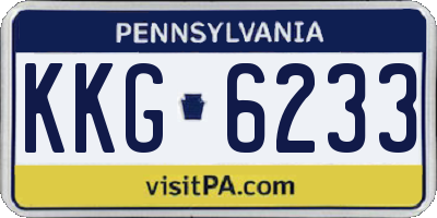 PA license plate KKG6233