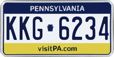 PA license plate KKG6234