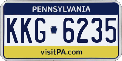 PA license plate KKG6235