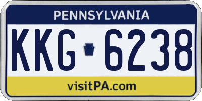 PA license plate KKG6238