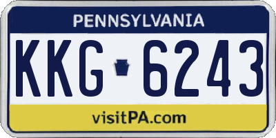 PA license plate KKG6243