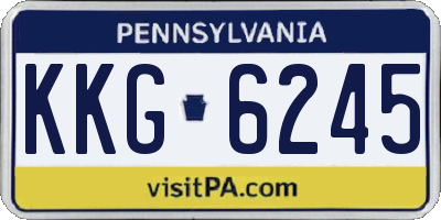 PA license plate KKG6245