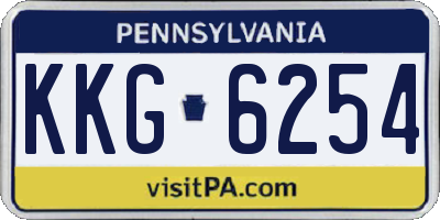 PA license plate KKG6254