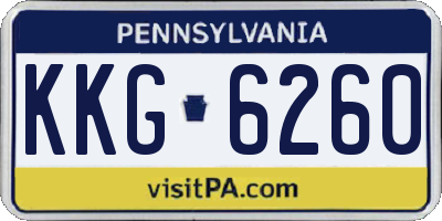 PA license plate KKG6260
