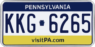 PA license plate KKG6265