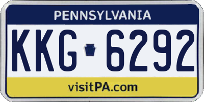 PA license plate KKG6292