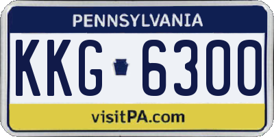 PA license plate KKG6300