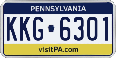 PA license plate KKG6301