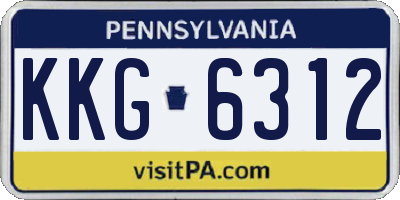 PA license plate KKG6312