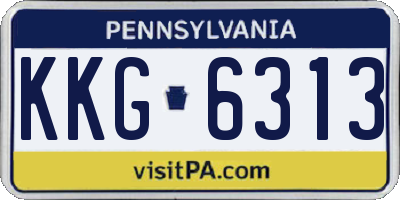 PA license plate KKG6313