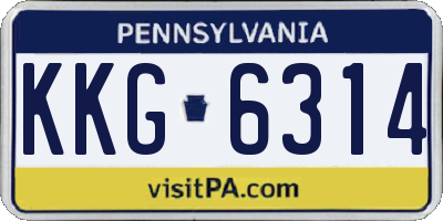 PA license plate KKG6314