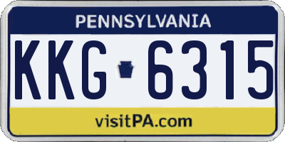 PA license plate KKG6315