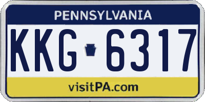 PA license plate KKG6317