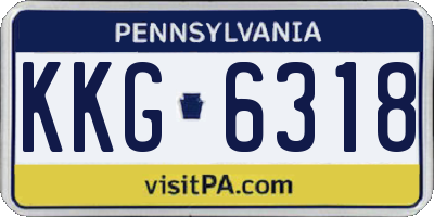 PA license plate KKG6318
