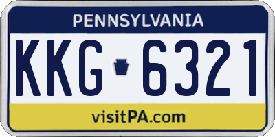 PA license plate KKG6321