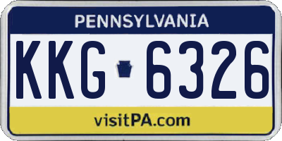 PA license plate KKG6326