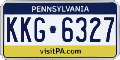 PA license plate KKG6327