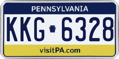 PA license plate KKG6328
