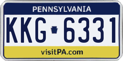 PA license plate KKG6331