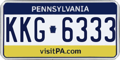 PA license plate KKG6333