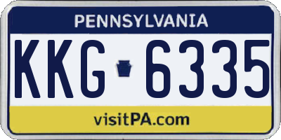 PA license plate KKG6335