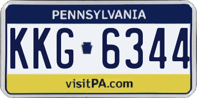 PA license plate KKG6344