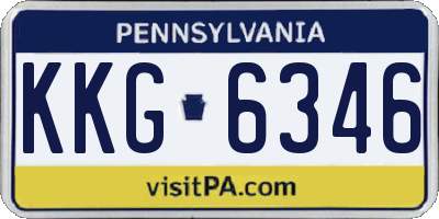 PA license plate KKG6346